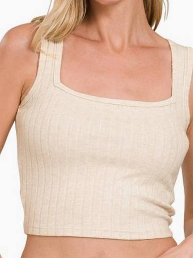 Zenana Square Neck Crop Tank