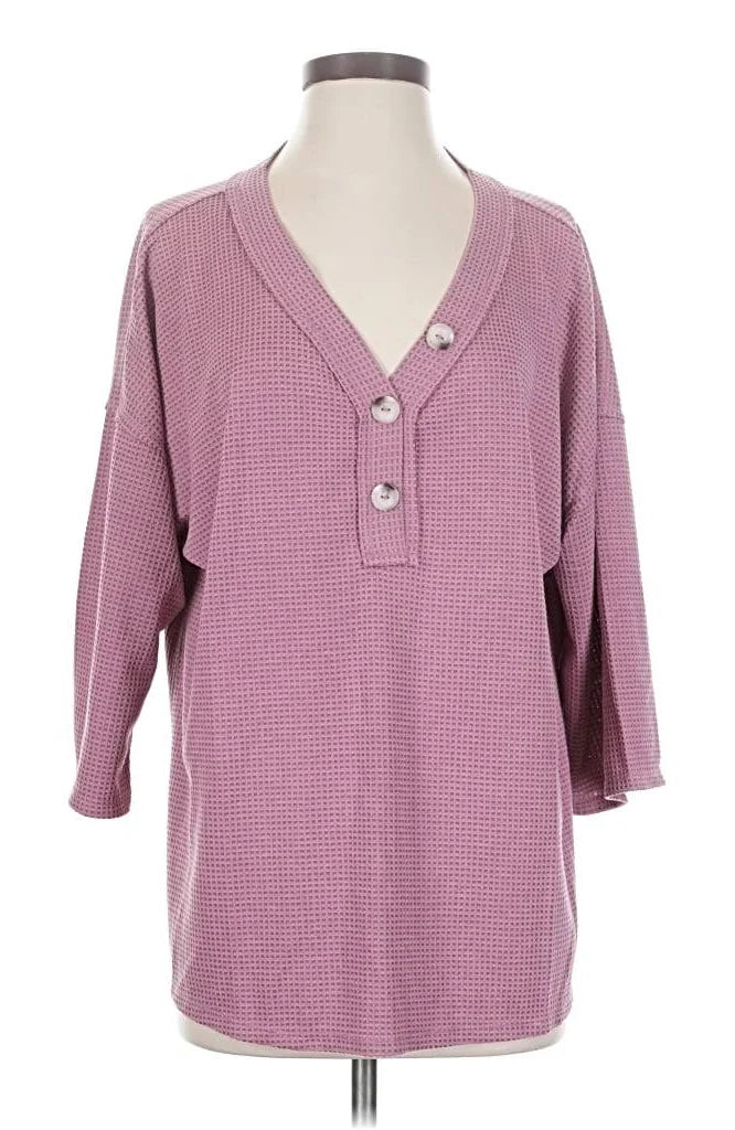 Andre Waffle 3/4 Sleeve Top