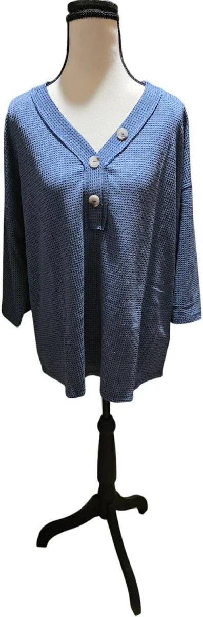 Andre Waffle 3/4 Sleeve Top
