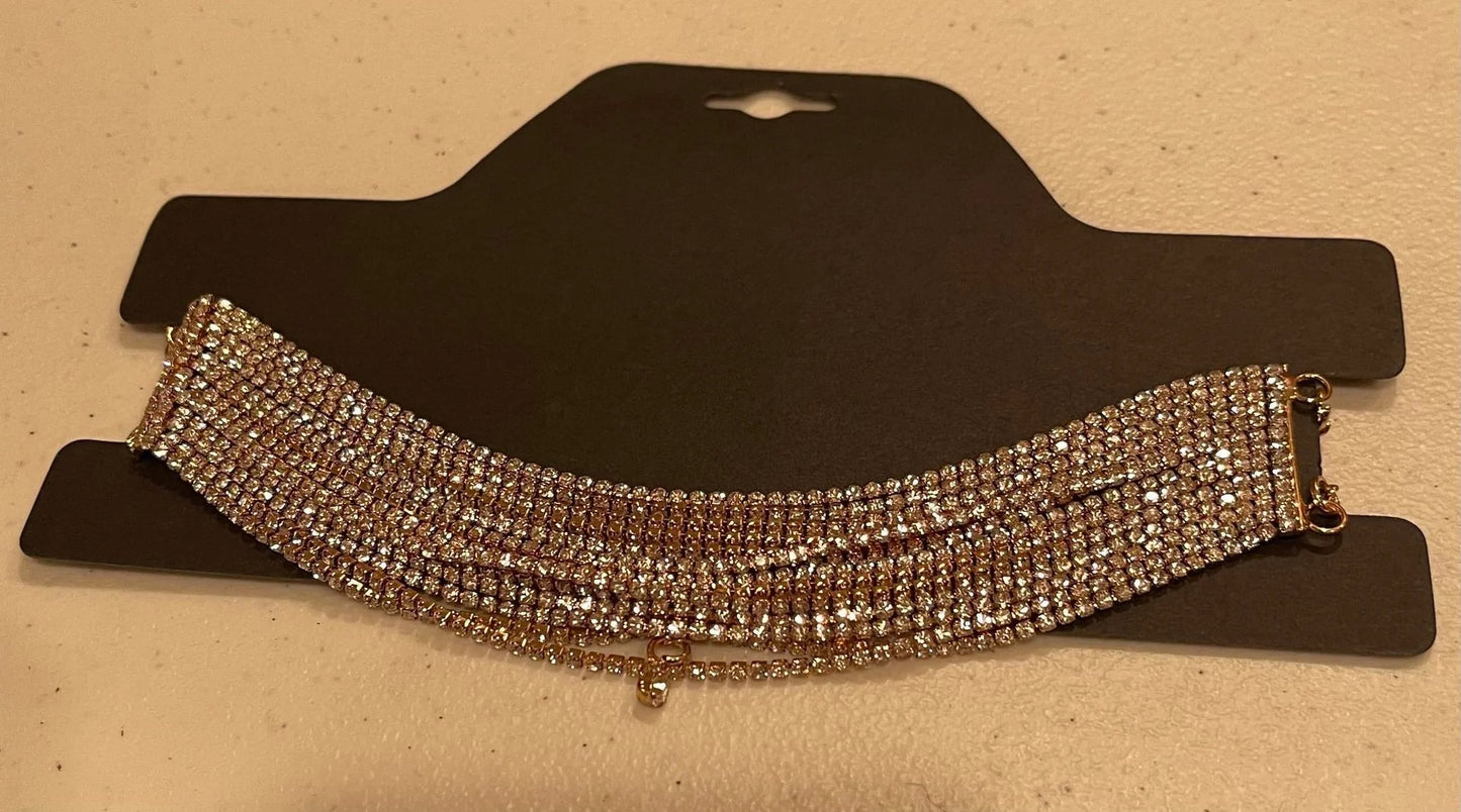 Gold Multi-Layer Rhinestone Choker