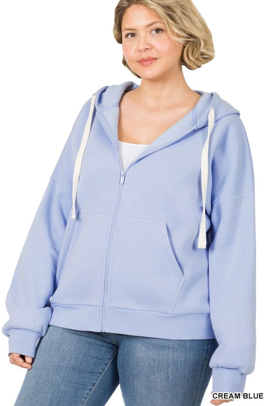 ZENANA  ZIPPER HOODIE SWEAT JACKET