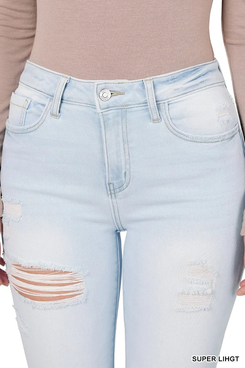 DISTRESSED SKINNY DENIM PANTS - ZJ1001